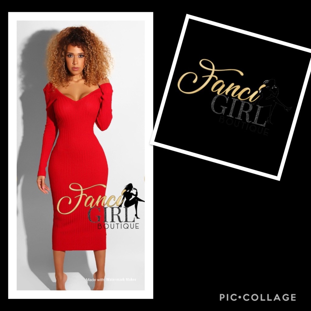 Fanci Red Sweater Dress